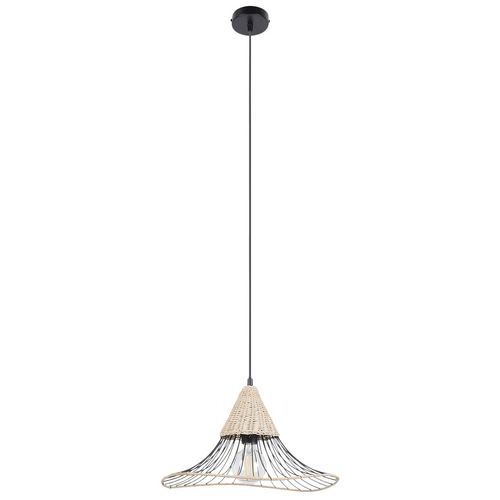 Suspension Métal Et Rotin Lizzie Ã˜40 Cm Noir/naturel Corep