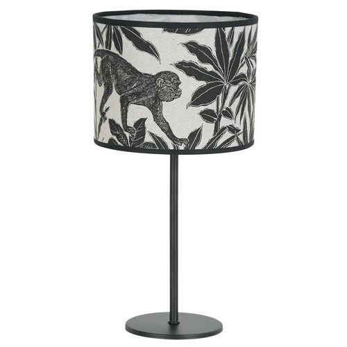 Lampe Métal Sapajou H36 Cm Imprime Noir/blanc Corep