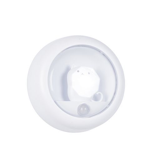 Veilleuse Plastique Chat H8cm Blanc Corep