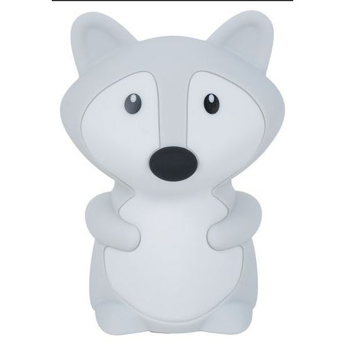 Objet Lumineux Silicone Big Fox H17 Cm Gris/blanc Corep