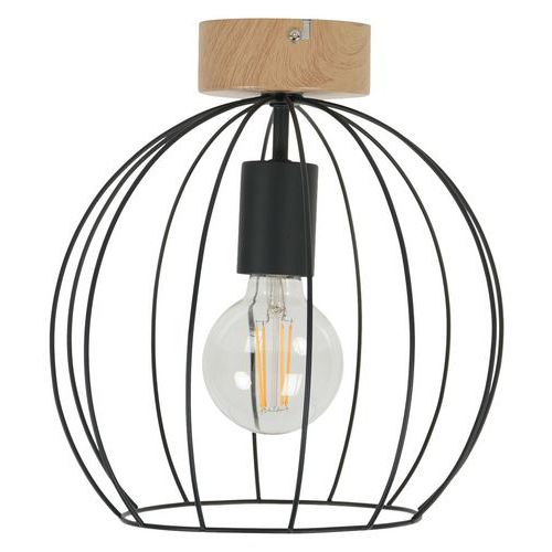 Plafonnier Métal Bois Foncé Owen Ã˜26cm Naturel Corep