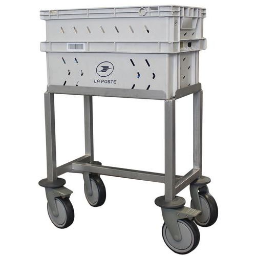 Chariot Porte-bac Postal 500x300x300 Mm Gris - Outil Océan