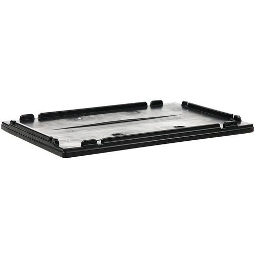Schoeller Allibert - Coiffe pour caisse palette Magnum pliable - 1200x800 mm Gris/noir - Optimale et Robuste