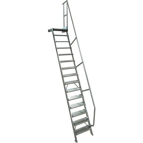 Escalier avec plateforme à 1 main courante - Tubesca