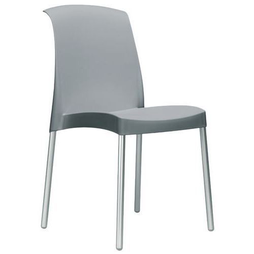 Lot De 6 Chaises Jenny 4 Pieds Non Feu Gris Clair/alu