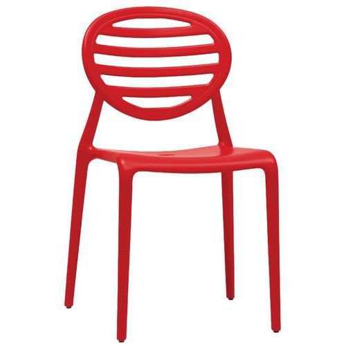 Lot De 6 Chaises Top Gio 4 Pieds - Rouge