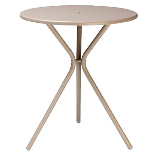Lot De 2 Tables Leo Ã˜60 Cm Acier Galvanisé Peint Taupe