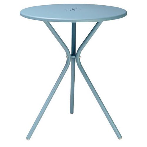 Lot De 2 Tables Leo Ã˜60 Cm Acier Galvanisé Peint Bleu Clair