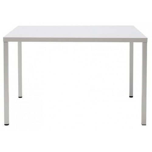S-CAB - Table Summer Rectangulaire 120x80cm Blanc - Hauteur 75cm - Acier Zingué - Usage Collectivité