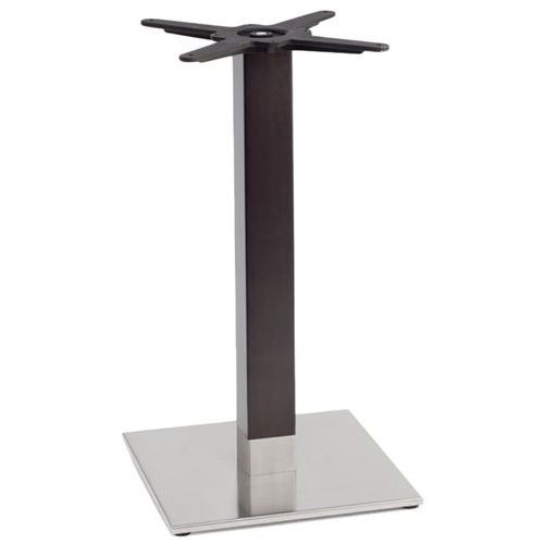 Pied Table Tiffany Ht 73 Base Carrée Inox Col Hêtre Wengué