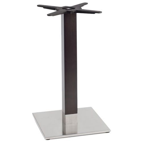 Pied Table Tiffany Ht 73 Base Inox Satiné Col Hêtre Wengué