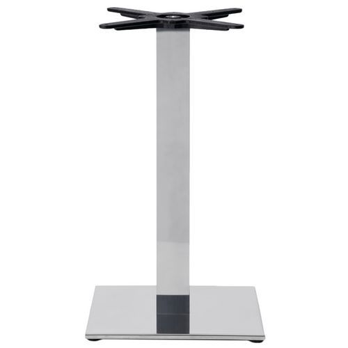 Pied Table Tiffany Ht 73 Cm Base Carrée Col 80x80 Mm Inox
