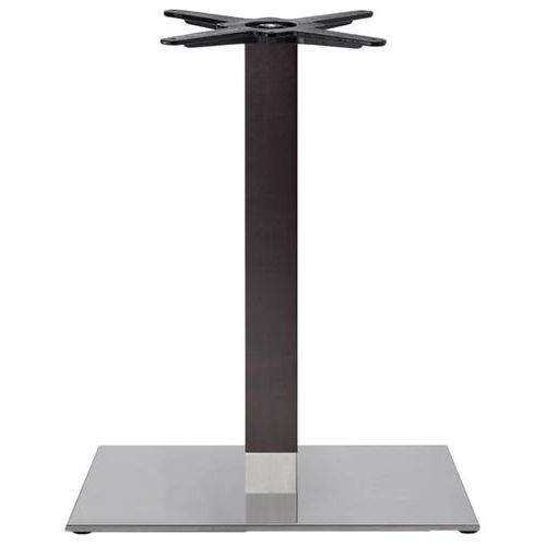 Pied Table Tiffany Ht109cm Base Rect. Inox Satin Col Wengué
