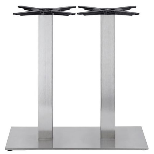 Pied De Table Tiffany Ht 73 Cm Double Colonne - Inox Satiné