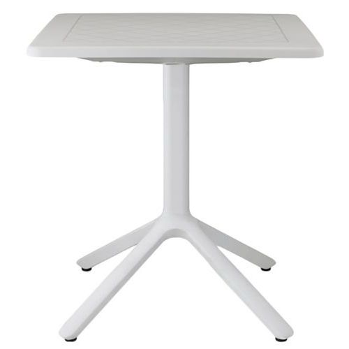 S-CAB - Table Eco 70x70cm Carrée Technopolymère Beige - Usage Collectivité Régulier - Piétement Central