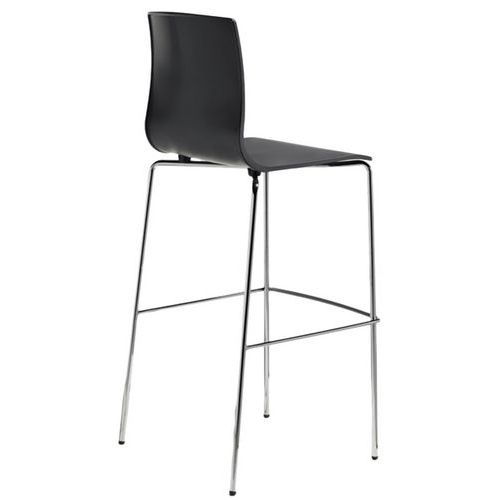 Lot De 2 Tabourets Alice Hauteur 80 Cm Anthracite - Chromé