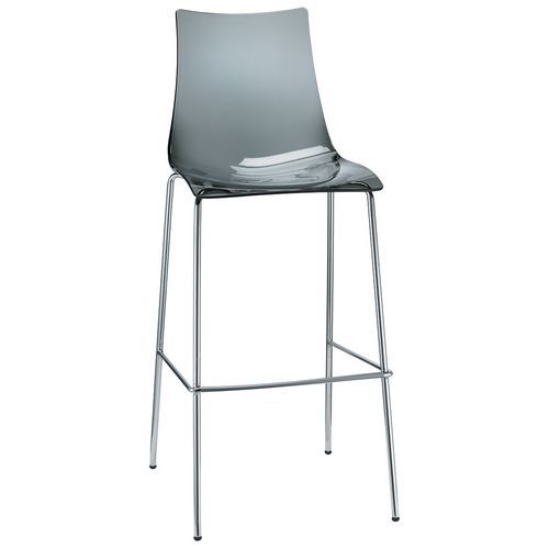 Lot De 2 Tabourets Zebra Antichoc Ht 80 Cm Transparent Fumé