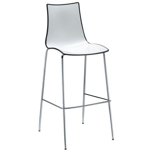 Tabourets Zebra Hauteur 80 Cm Blanc/anthracite - Chromé