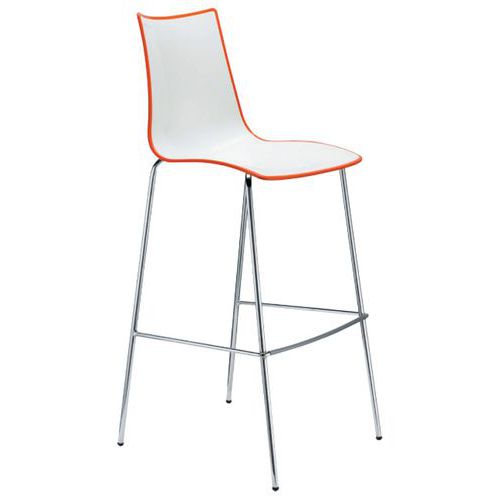 Tabourets Zebra Hauteur 80 Cm Blanc/orange - Peint Blanc