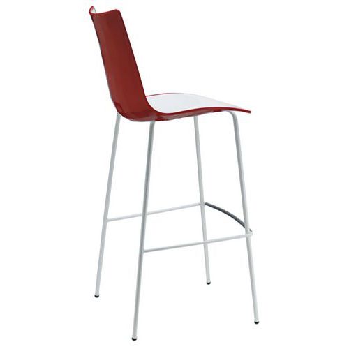 Tabourets Zebra Hauteur 80 Cm Blanc/rouge - Peint Blanc