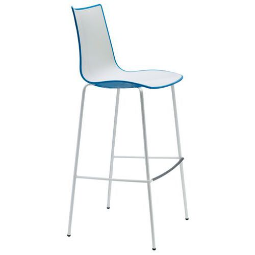 Tabourets Zebra Hauteur 80 Cm Blanc/bleu - Peint Blanc