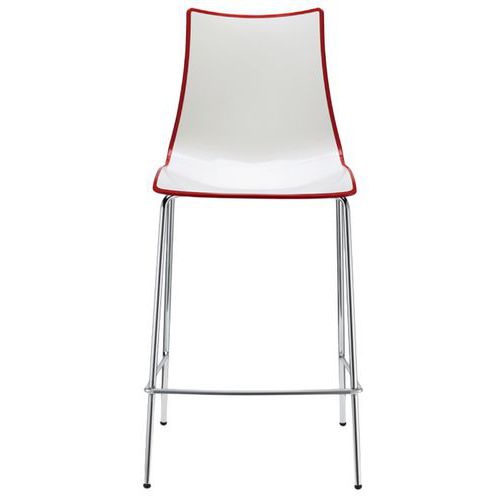 Lot De 2 Tabourets Zebra Hauteur 65 Cm Blanc/rouge - Chromé