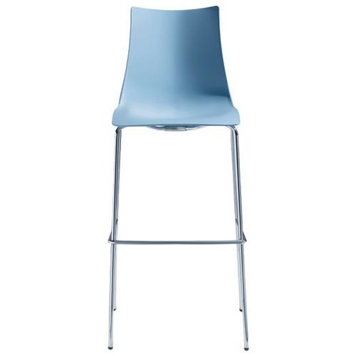 Lot De 2 Tabourets Zebra Hauteur 80 Cm Azur - Chromé