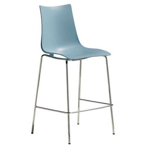 Lot De 2 Tabourets Zebra Hauteur 65 Cm Azur - Chromé