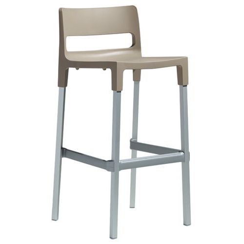 Lot De 4 Tabourets Divo Hauteur 75 Cm Taupe/alu
