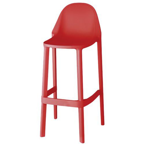 Lot De 4 Tabourets Piu Hauteur 75 Cm - Rouge
