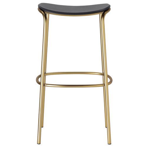 Tabouret Trick Hauteur 75 Cm Bois Chêne Noir - Doré
