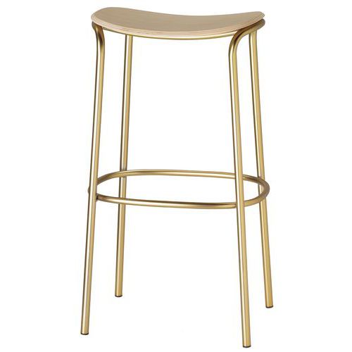 Tabouret Trick Hauteur 75 Cm Bois Chêne Naturel - Doré