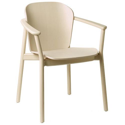 Fauteuil Finn Bois Frêne Blanc