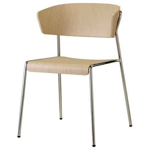 Fauteuil Lisa Wood Chêne Naturel - Chromé