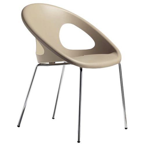 Lot De 2 Fauteuils Drop Taupe - Chromé