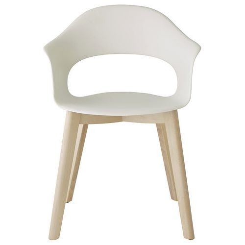 S-CAB - Lot de 2 fauteuils Lady B naturel lin - Hêtre blanchi - Usage Collectivité - Empilable