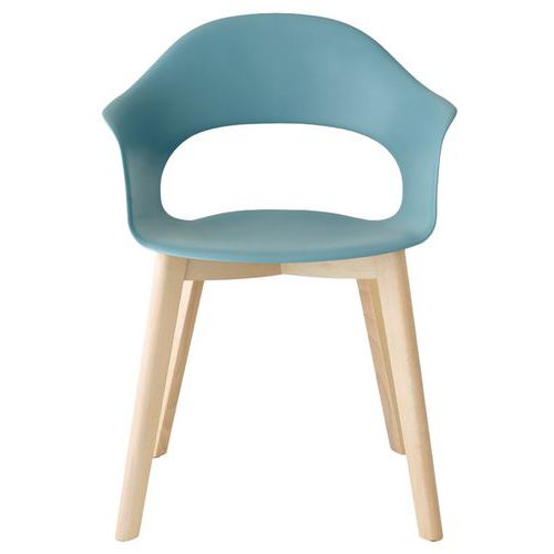 Lot De 2 Fauteuils Lady B Naturel Bleu Clair - Hêtre Blanchi
