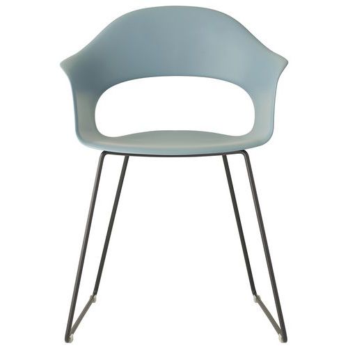 Fauteuils Lady B Bleu Clair - Pied Luge Peint Anthracite