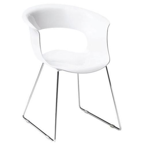 Fauteuils Miss B Antichoc Blanc Brillant - Pied Luge Chromé