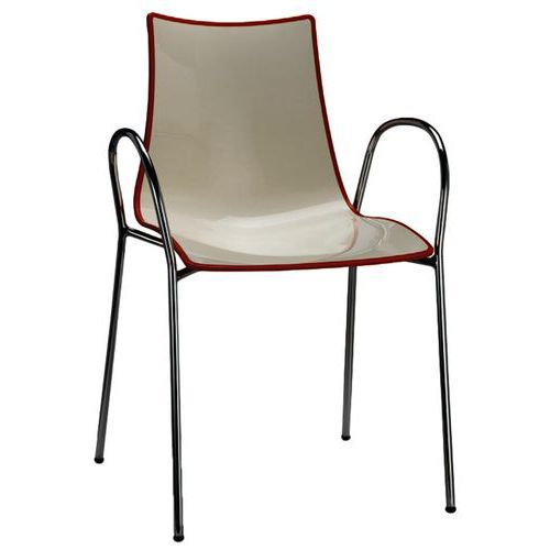Lot De 2 Fauteuils Zebra Blanc/orange - Chromé