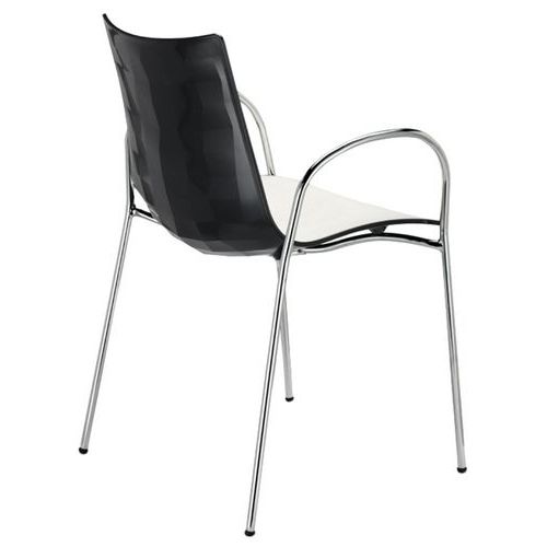 Lot De 2 Fauteuils Zebra Blanc/anthracite - Chromé