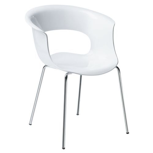 Fauteuils Miss B Antichoc 4 Pieds Blanc Brillant - Chromé