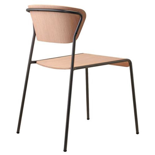 Chaise Lisa Wood 4 Pieds - Bois Naturel/nickel