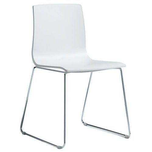 Lot De 2 Chaises Alice Piètement Luge - Lin/chromé