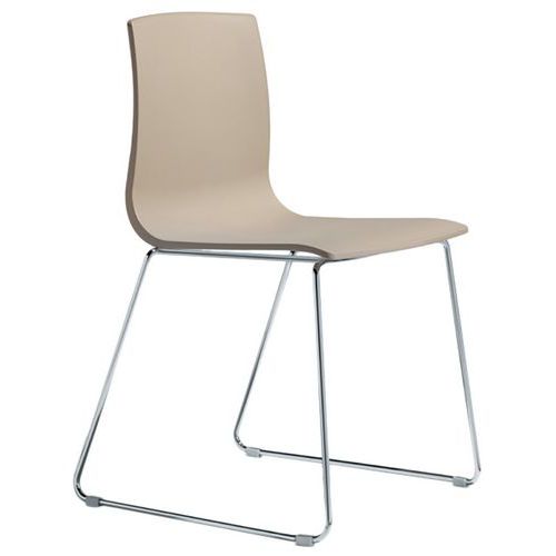 Lot De 2 Chaises Alice Piètement Luge - Taupe/chromé