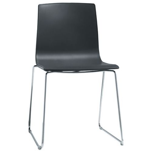 Lot De 2 Chaises Alice Piètement Luge - Anthracite/chromé