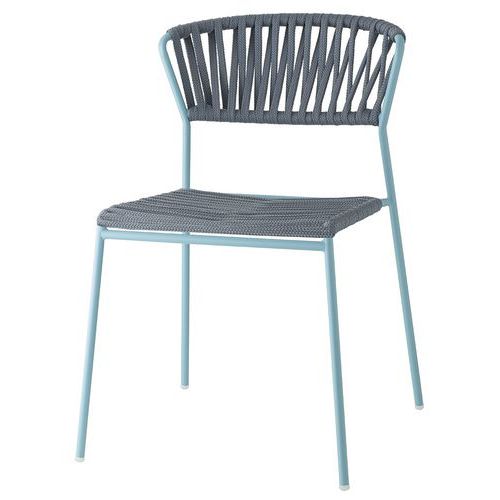 Chaises Lisa Filo 4 Pieds Corde Anthracite - Peint Bleu