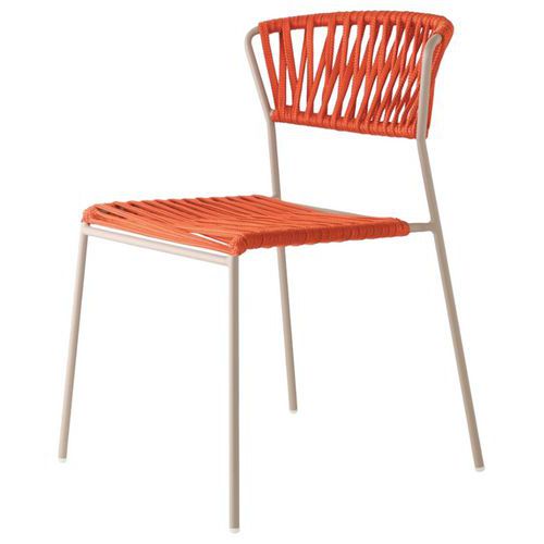 Chaises Lisa Filo 4 Pieds Corde Orange - Peint Taupe