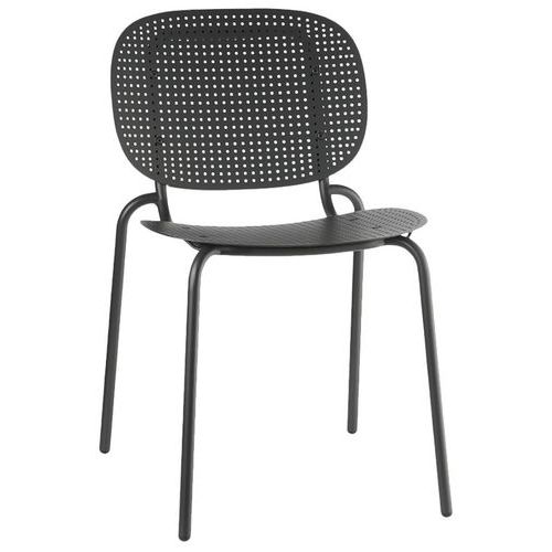 Lot De 2 Chaises Si-si Dots 4 Pieds - Anthracite