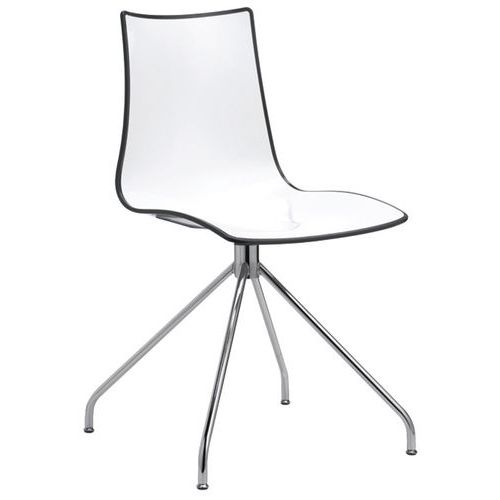 Chaises Zebra Blanc/anthracite - Pied Pivotant Chromé